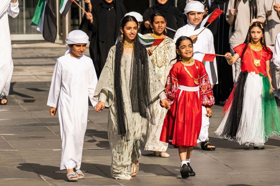 Children in traditional clothes in UAE