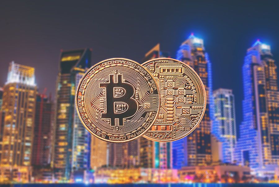 Crypto with Dubai background