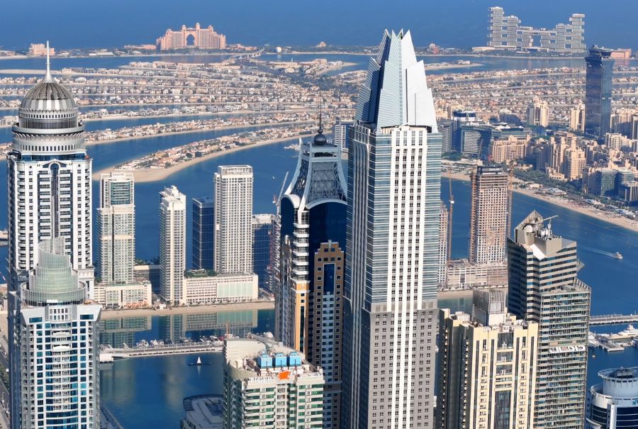 Dubai Marina and Palm Jumeirah Skyline