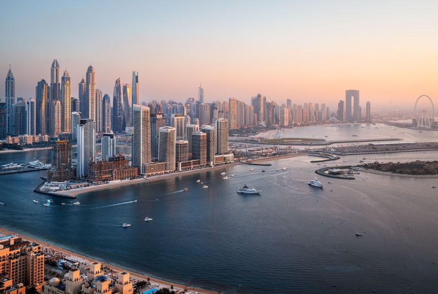 Jumeirah and Dubai Marina Skyline