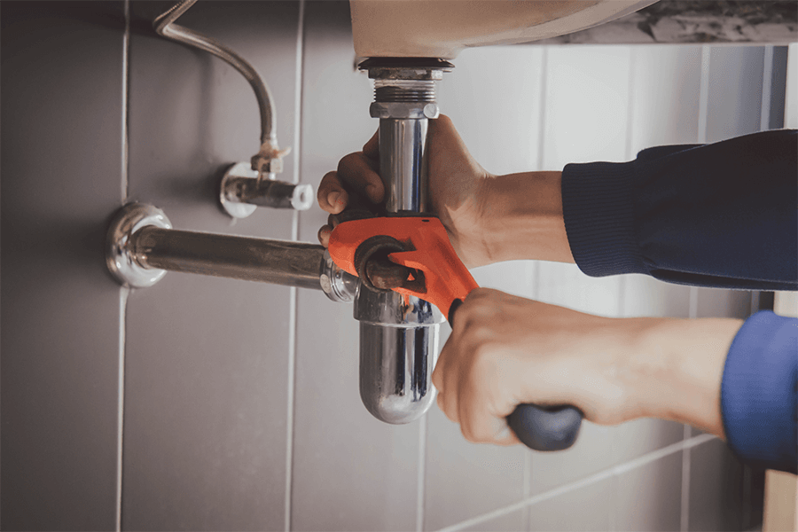 Plumber working