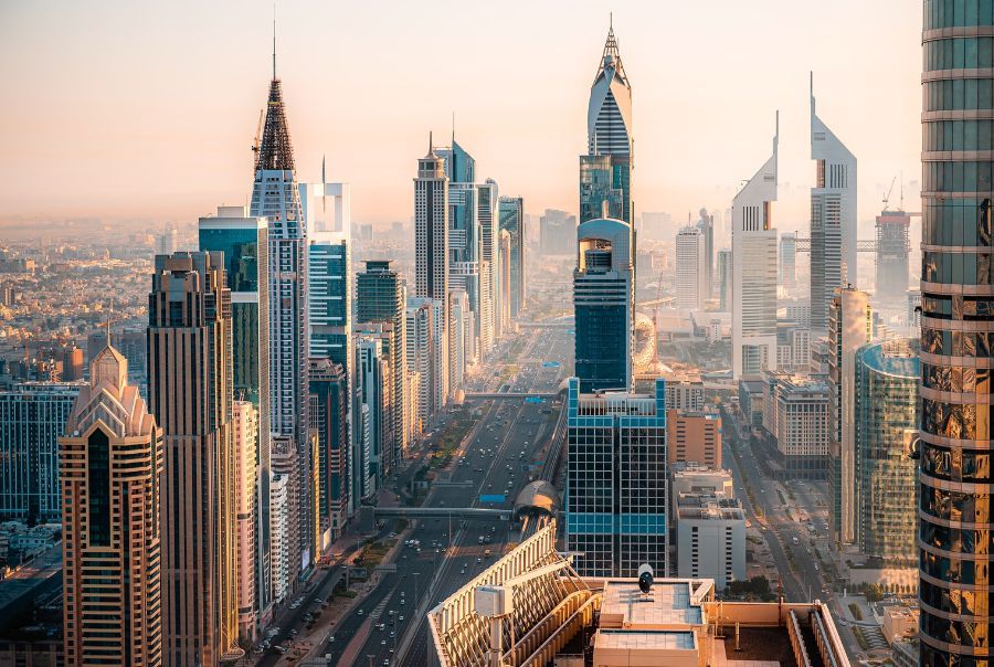 Unique view of Dubai showing it as business hub