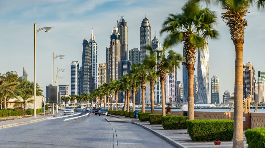 Waterfront promenade on the Palm Jumeirah