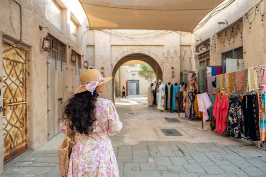 Woman Street Shopping in Dubai
