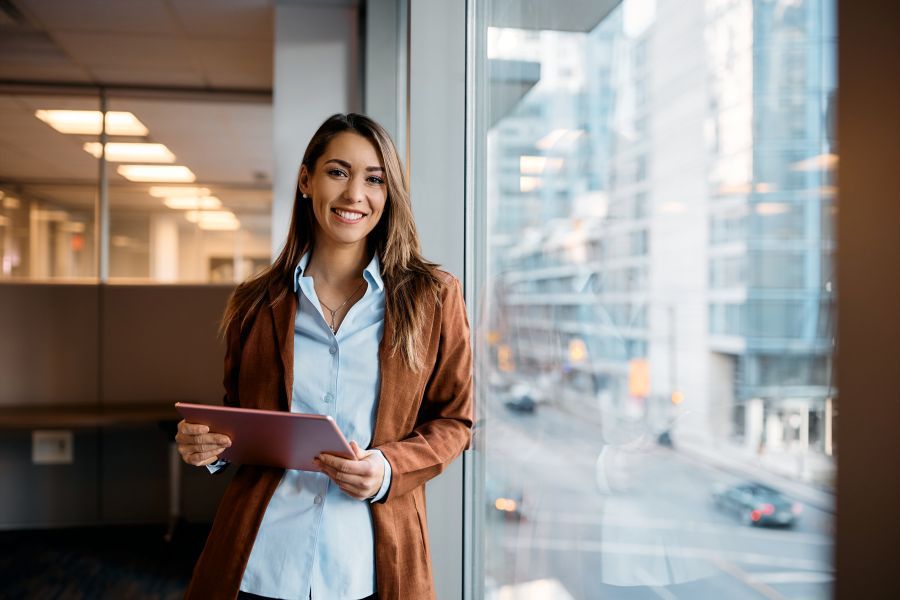 Young happy businesswoman