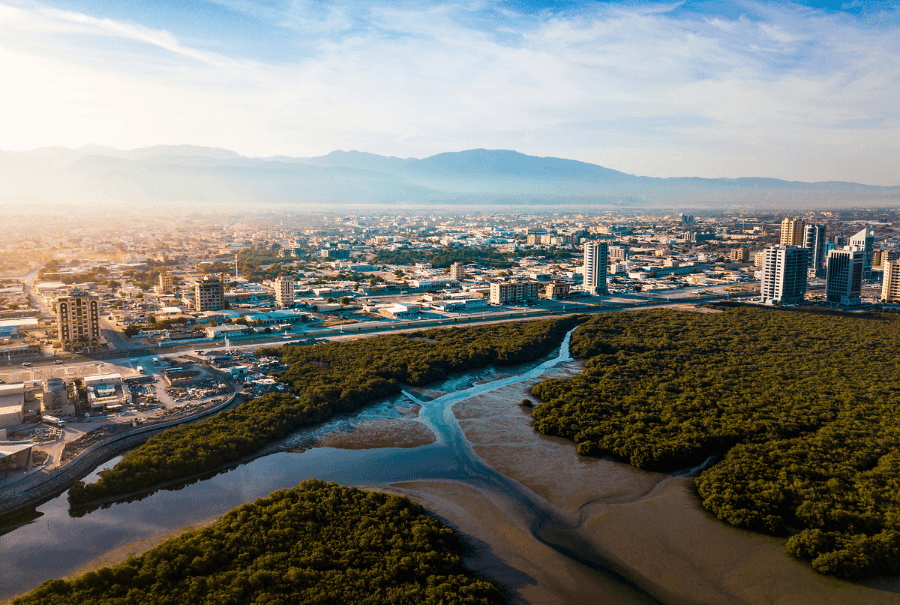 ras al khaimah uae aerial view